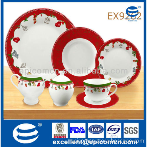 Buy Ceramics dinnerware direct from China round shape Christmas designs dinner ware/ celebrate Christmas dinner set